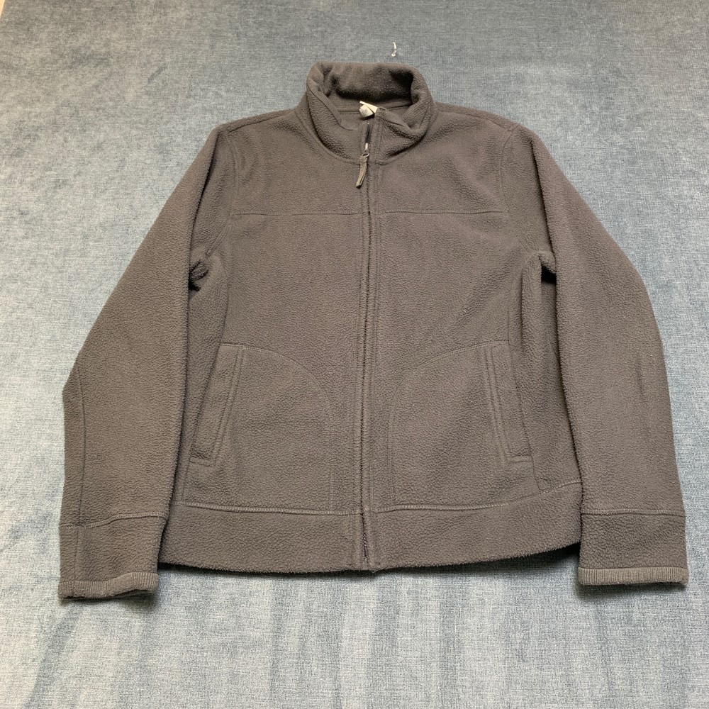 Merona Sherpa Fleece Jacket Womens XL Charcoal Gray Mock Neck Outdoor Hiking